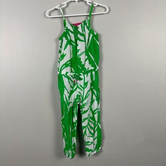 Lilly Pulitzer for Target green and white tropical toddler 2T jumpsuit - Picture 1 of 5